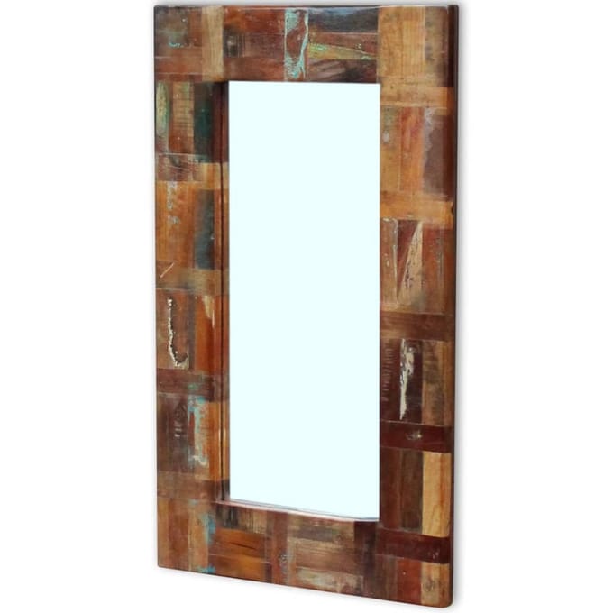 vidaXL - Spiegel - 80x50 - cm - massief - gerecycled - hout