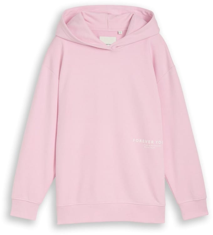 Tom Tailor - Oversized hoodie-sweatshirt met print op de rug - Maat 152 - cold pink