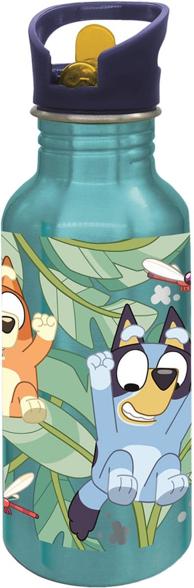 Stor Bluey Blue Waterfles Groen Kinderen