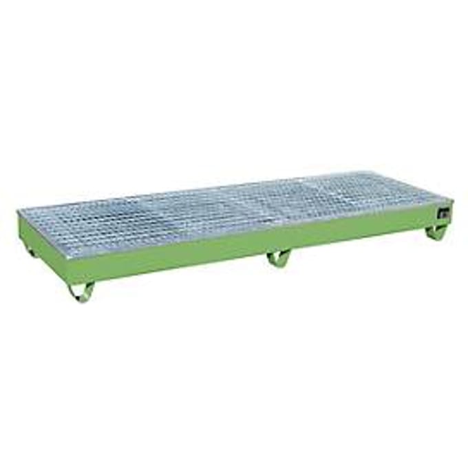 BAUER AW-4/B/PE opvangbak met rooster, 218 l, B 2415 x D 815 x H 255 mm, groen
