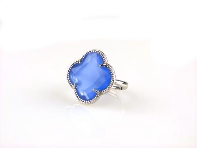 model Fiori ring in zilver jeansblauw