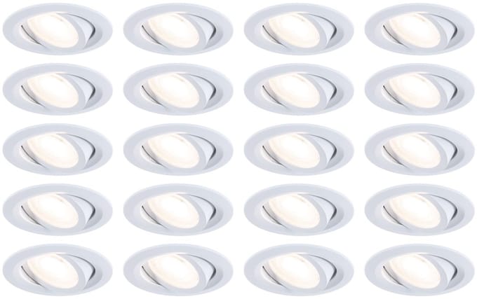 LED-inbouwlamp FixedLED Set van 20 draaibaar 25° 20x4,8W 20x460lm 230V 3000K Wit