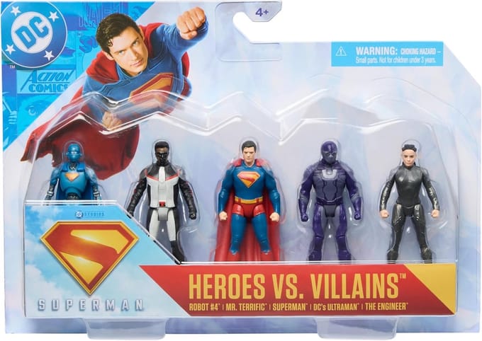 DC Comics Superman Heroes Vs Villains 5-pack - 7 cm groot