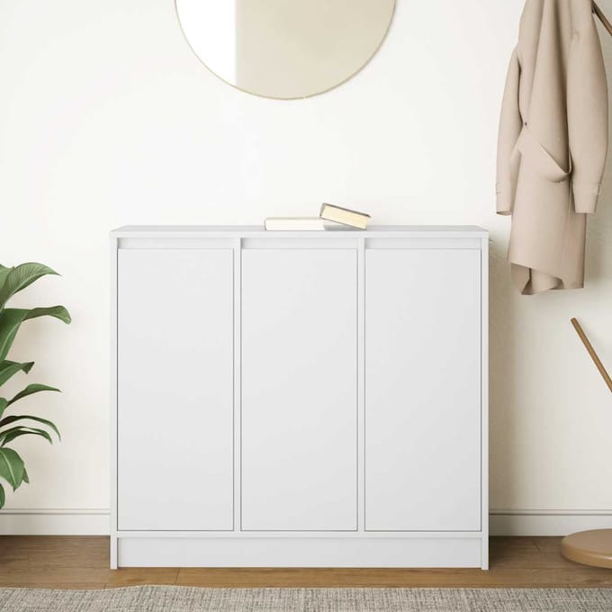 vidaXL - Dressoir - 85x34x76 - cm - bewerkt - hout - wit