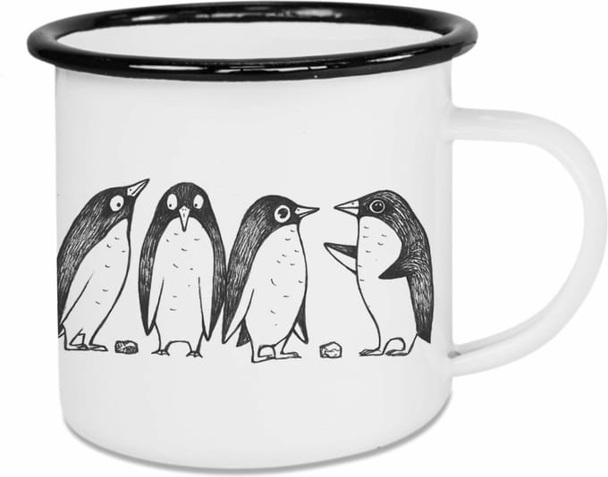 Mok emaille - pinguin love story - Ligarti