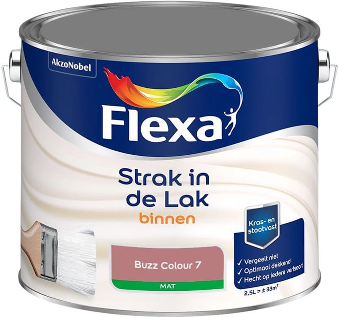 Flexa - Strak In De Lak Binnenlak Mat - Buzz Colour 7 - Mengverf - 2,5 L