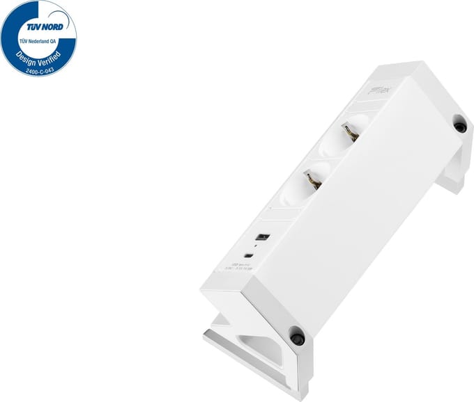 Filex Power Desk Up® 2.0 - 2x 230V, 1x USB A+C Charge (5.0V - 3.1A - 15.5W) - Wit