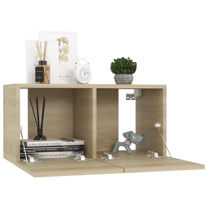 vidaXL - Tv-hangmeubelen - 2 - st - 60x30x30 - cm - sonoma - eikenkleurig