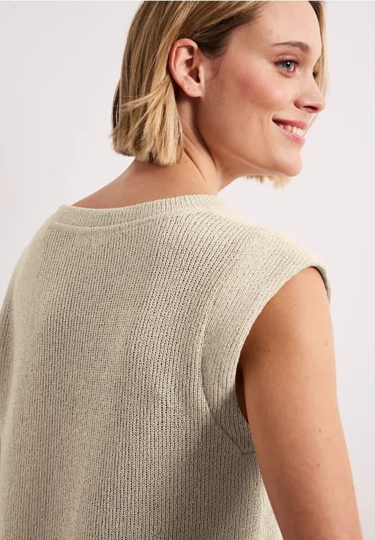 Top met overhangende schouders in een gebreide look