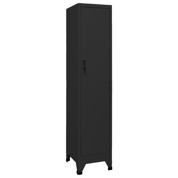 vidaXL - Lockerkast - 38x45x180 - cm - staal - zwart
