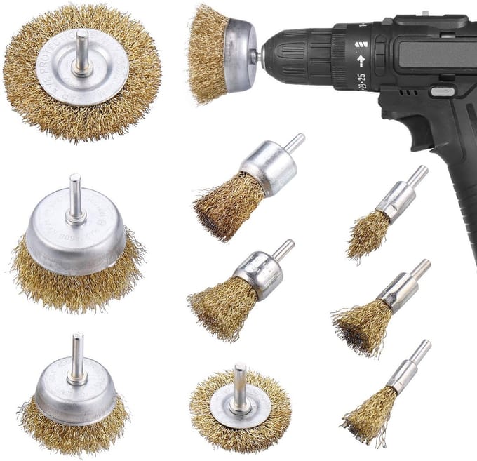 Allecto - Coated Brass Wire Brush Set - 9-delige set - Voor het
