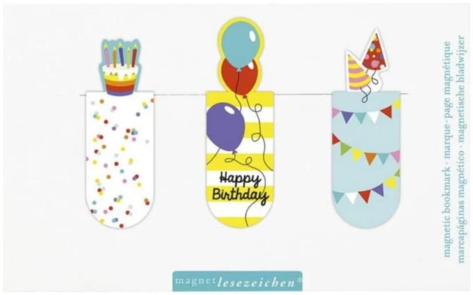 Magnetische Boekenlegger Happy Birthday - Boekenlegger