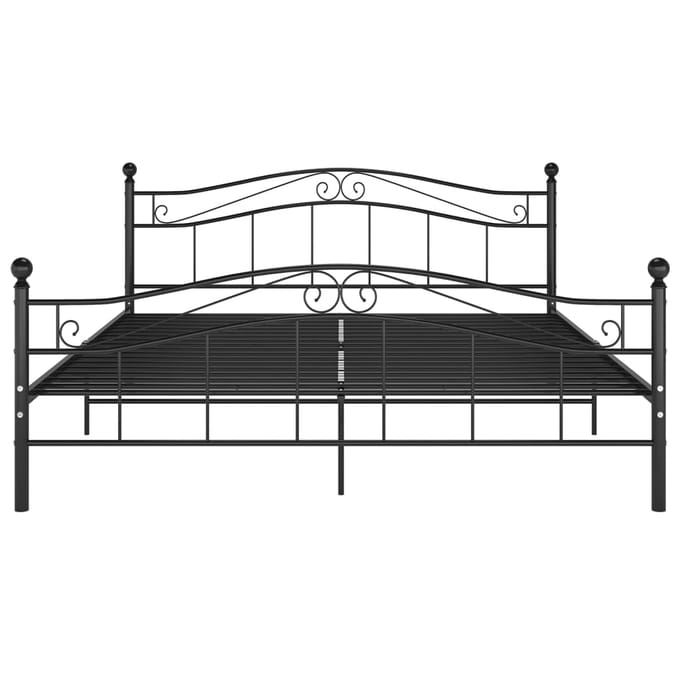 vidaXL - Bedframe - metaal - zwart - 140x200 - cm