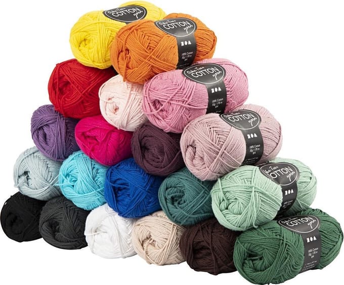 Katoengaren l: 170 m 8/4 kleuren assorti 30x50gr