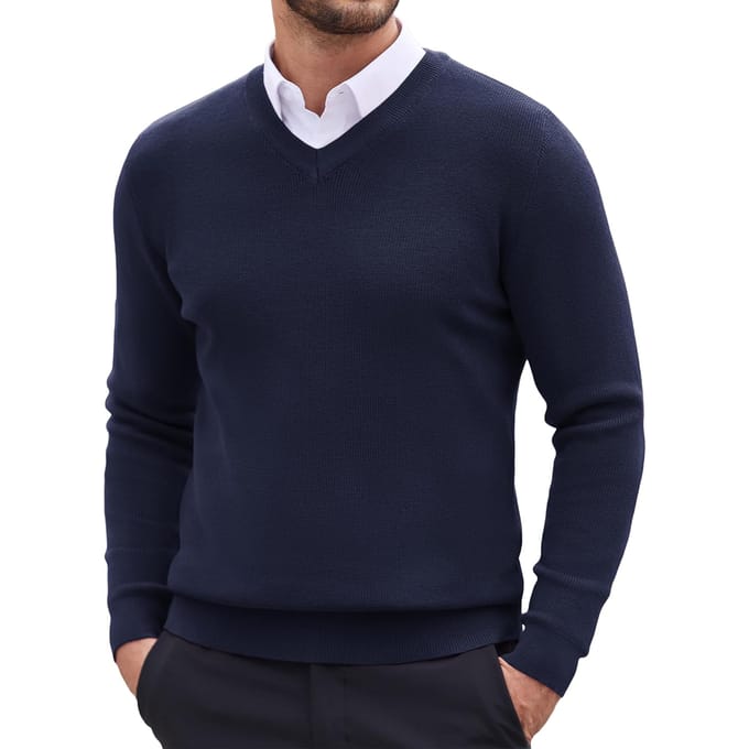Cappuccino Italia - Heren Trui Pullover Mock - Blauw - Maat M