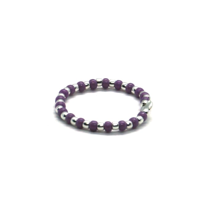 Heaven Eleven - dames - ring - 925 zilver - fijn - paars - 1.5mm - one size fits all