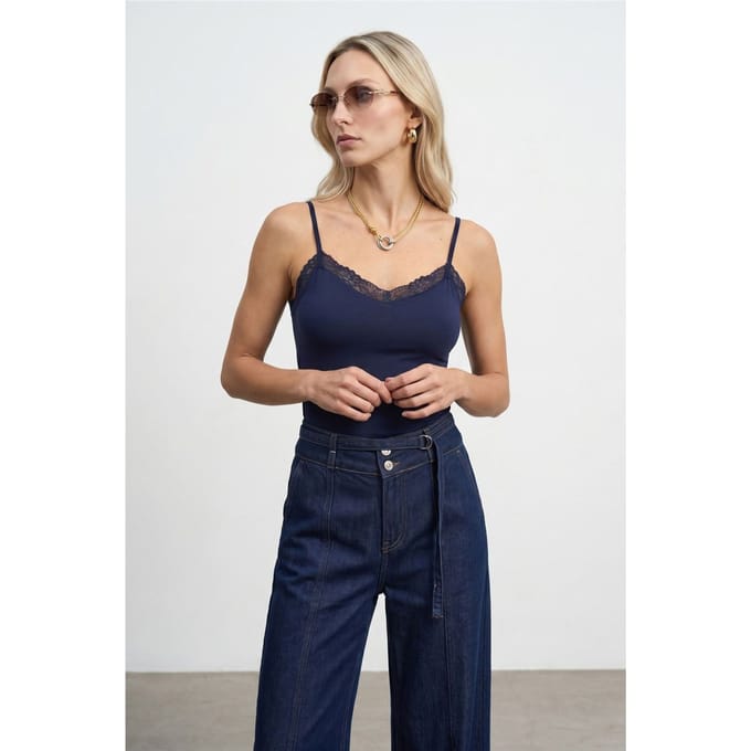 Slim Fit Mouwloze V-hals Camisole Blouse