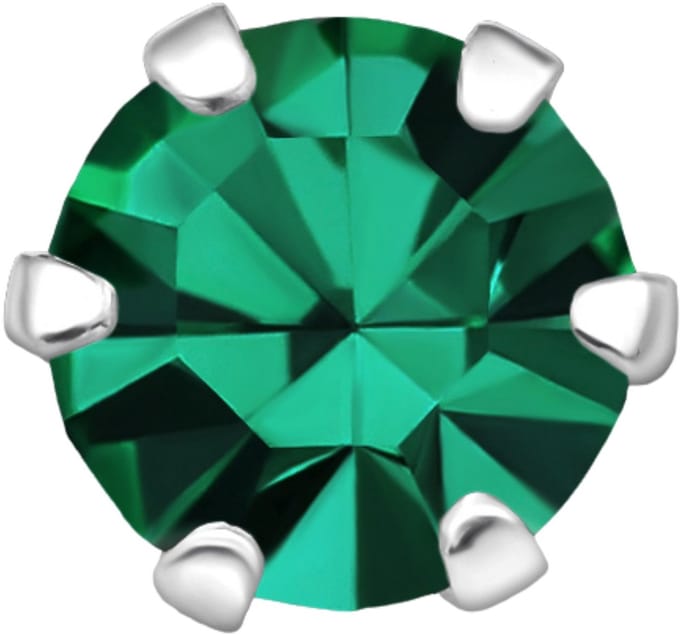 Silberne Runde 5 mm Oorbellen mit Kristallen