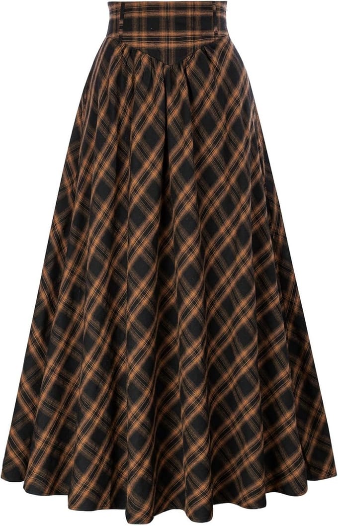 Victoriaanse Klederdrachtrok Hoge Taille met Vetersluiting Middeleeuwse Maxi-Rok