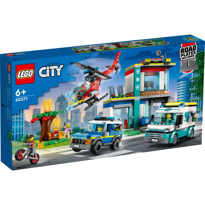LEGO 60371 City Hoofdkwartier van hulpdienstvoertuigen Speelgoed voor Kinderen van 6+ Jaar