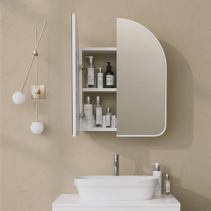 Hope Cabinet Badkamerkast | 100% HARDBOARD | Wit - Emob - Badkamer Spiegelkast - Wit - Spiegel; MDF