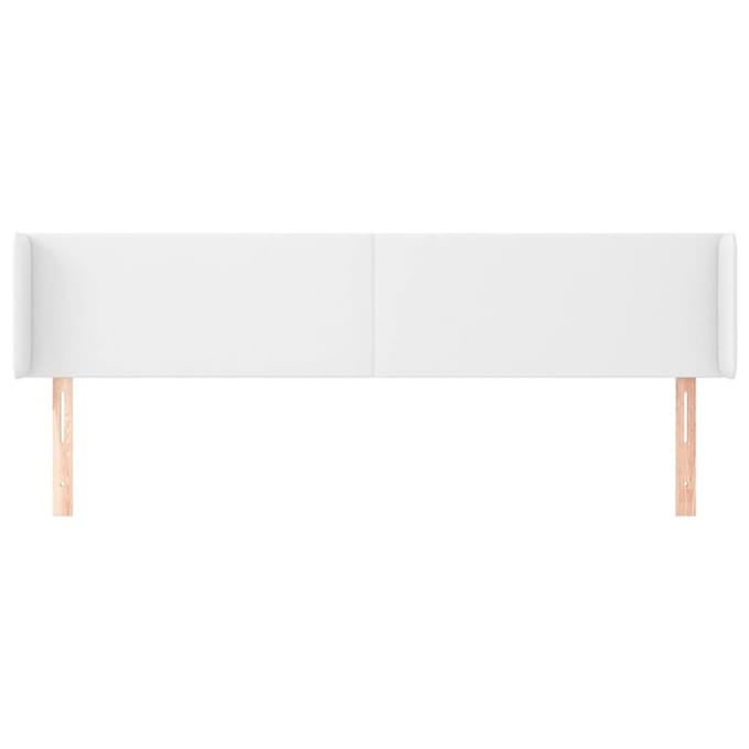 vidaXL - Hoofdbord - met - randen - 203x16x78/88 - cm - kunstleer - wit