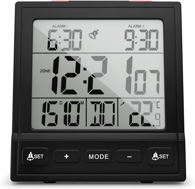 Digitale Wekkerradio met Temperatuurweergave en Alarmfuncties