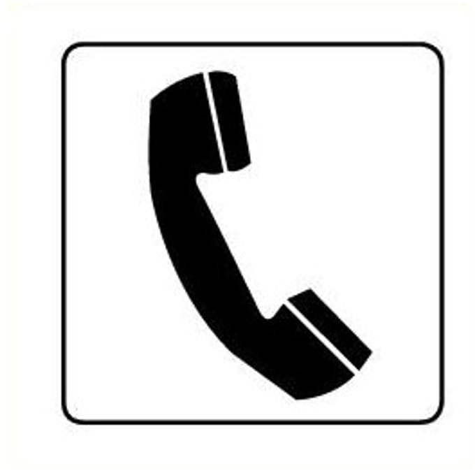 Telefoon sticker, wit zwart 100 x 100 mm
