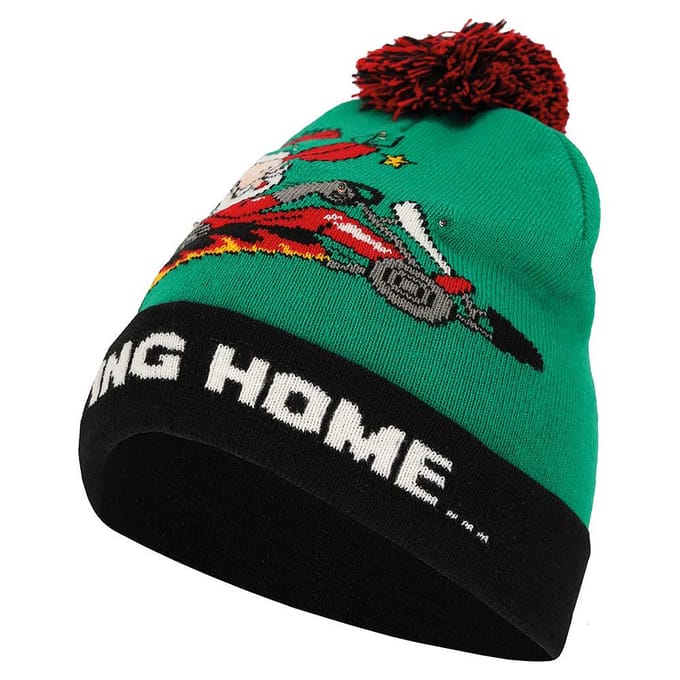 Kerstmuts met lampjes - Christmas rocks one size - met pompon - Groen