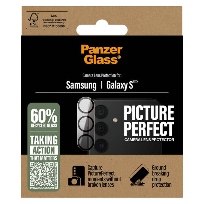 PanzerGlass Screenprotector geschikt voor Samsung Galaxy S25 Glazen | PanzerGlass PicturePerfect Camera Protector - Case Friendly