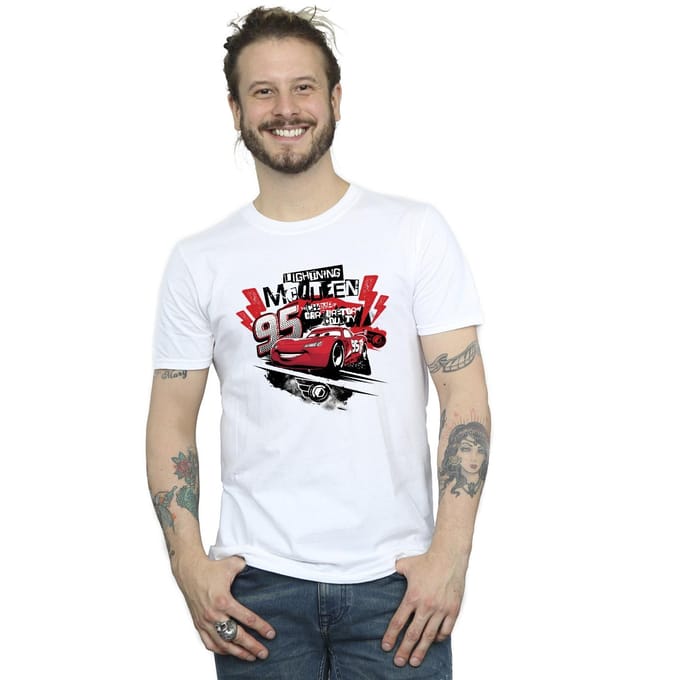 Disney Heren Cars Bliksem McQueen Collage T-shirt (Wit)