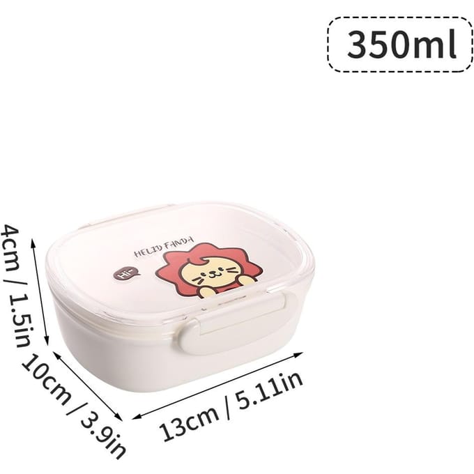 Lekvrije Lunchbox Draagbare Voedselcontainer Magnetronbestendig Afneembaar Compartiment Bento Box Plastic Transparante Voedselbox white