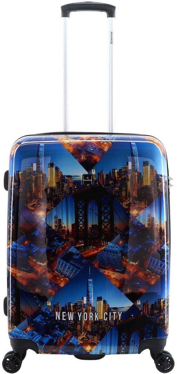Saxoline Harde Koffer / Trolley / Reiskoffer - 64 cm (Medium) - New York City Print - Bedrukt / Medium
