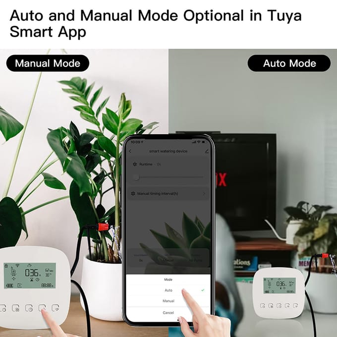 Tuya WiFi Digitale Water Timer Intelligente Automatische Irrigatiecontroller met Zonnepaneel voor with solar panel veelkleurig