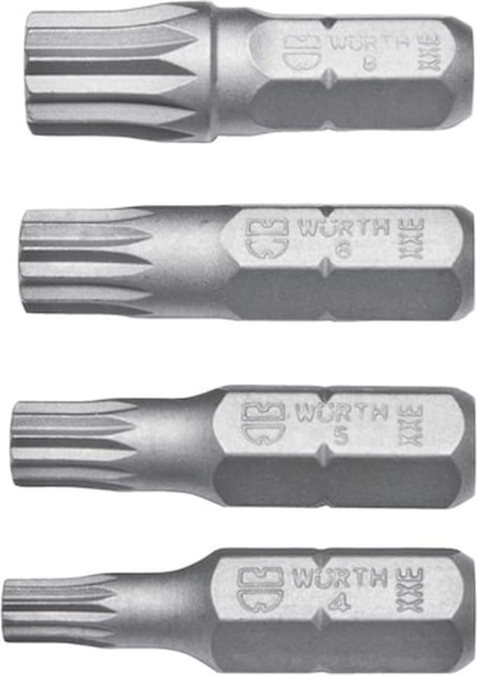 Wurth - Assortiment XZN-veeltandbits, 4-delig - Assortiment XZN-veeltandbits, 4-delig x 1 st -