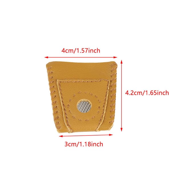 2 stuks Grote Maat Lederen Vingerhoeden Vingersets met Metalen Tip Hand Naaiaccessoire brown