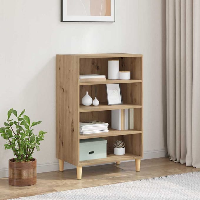 vidaXL - Dressoir - Artisan - Eiken - 57 - x - 35 - x - 89,5 - cm - Bewerkt - hout