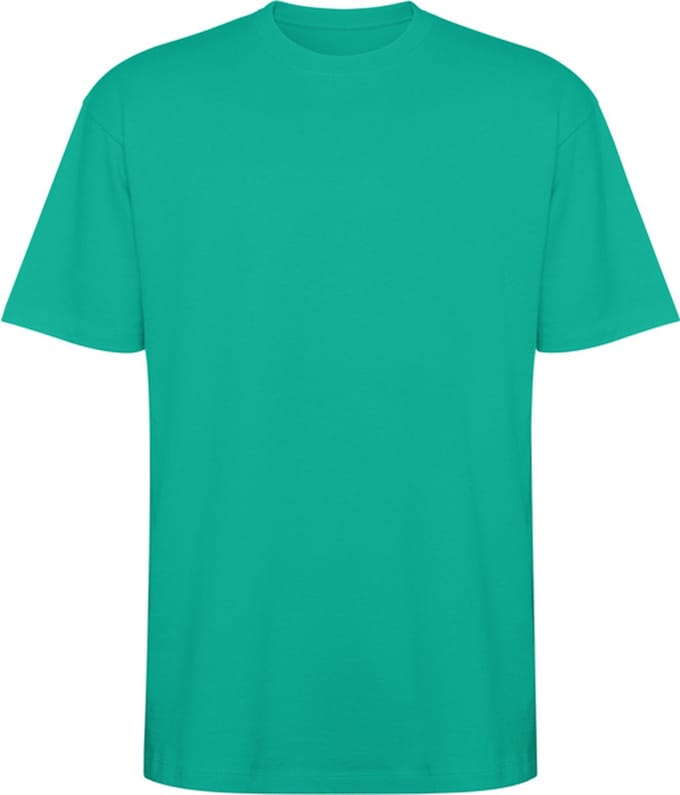 4 Pack Jade Groen oversized unisex t-shirt katoen Model Bull merk Roly maat L