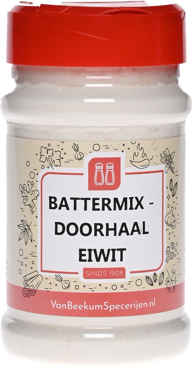 Van Beekum Specerijen - Battermix - Doorhaal Eiwit - Strooibus 200 Gram