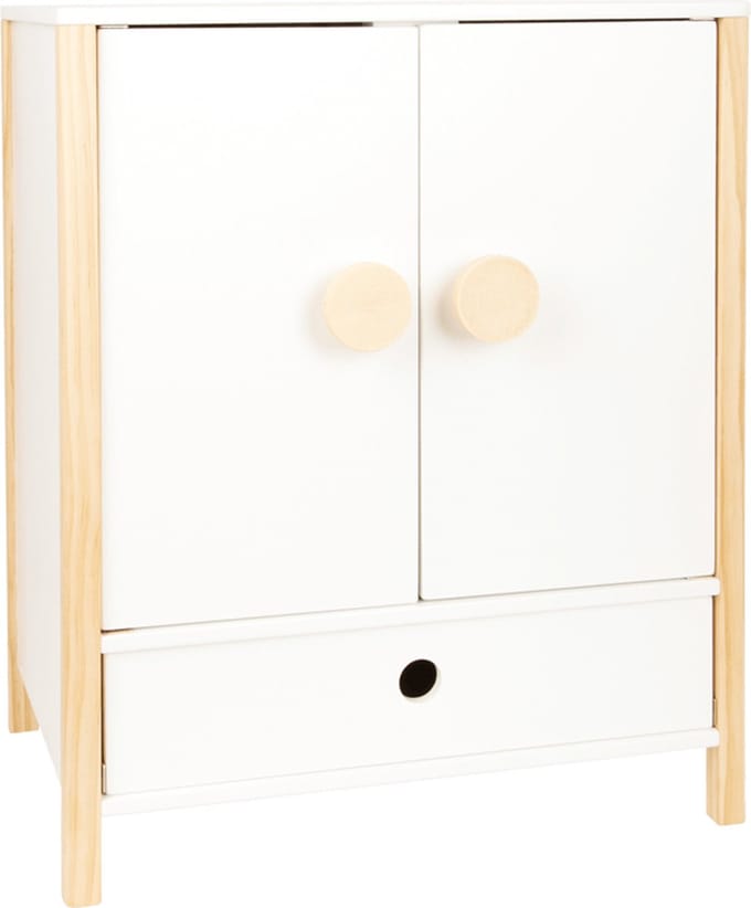 Small Foot - Wooden Dolls Wardrobe Little Button with Hangers 3dlg.