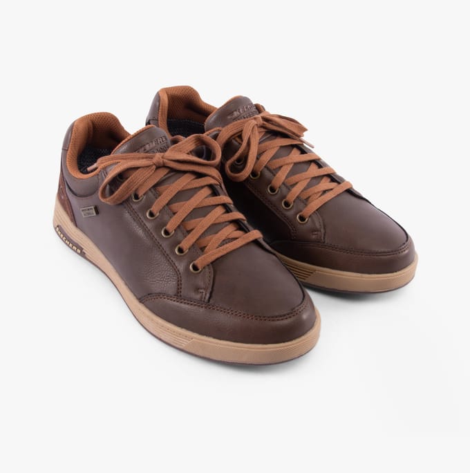 Skechers Cavell Sparkman leren heren sneakers - Bruin - Extra comfort - Memory Foam