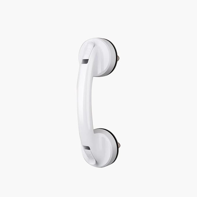 Douchegreep Zuignap - Veiligheidsgreep Bad - Extra Steun - Zonder Boren - 30 cm - Wit