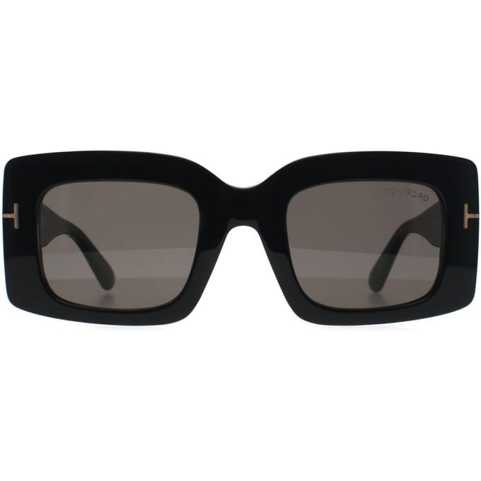 Tom Ford Brigitta FT1188 01A glanzend zwartgrijs met lichte spiegel zonnebril