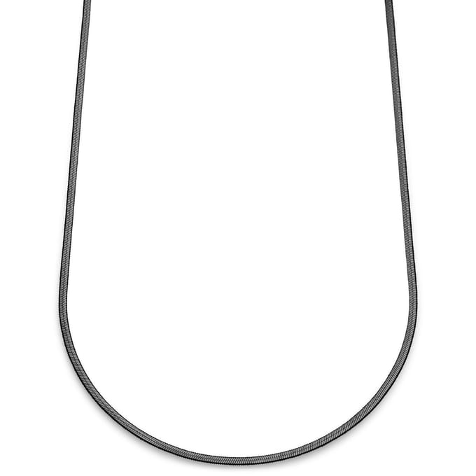 Essentials | 3 mm Gunmetal Zwarte Ketting met Visgraatschakels