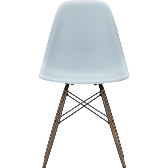 Vitra - DSW Eames Plastic Sidechair - ijsgrijs RE - donkere esdoorn - blauw
