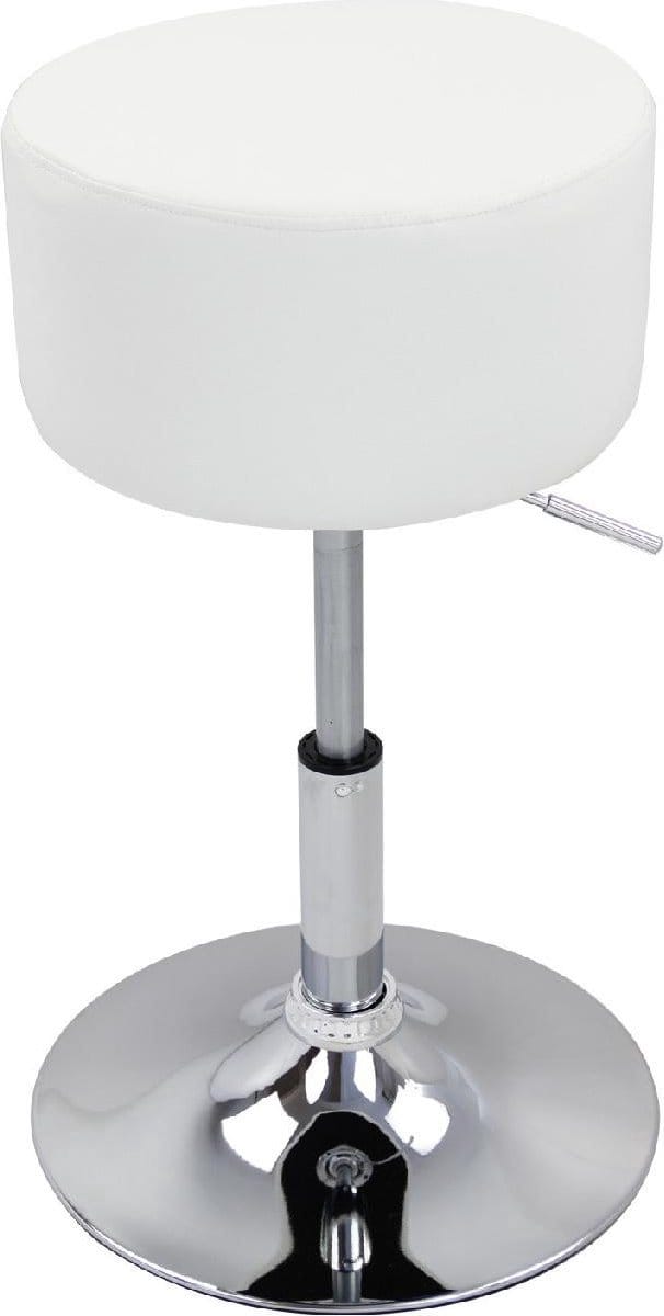 Bolt Edge Ronde Barkruk - Wit - Ergonomisch - Verstelbaar - Zithoogte 52-67cm - Set van 1