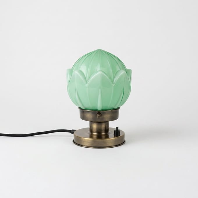 Tafellamp Lotus Mint 20's Brons - Art Deco Trade