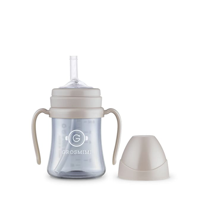 Grosmimi PPSU Donkere Serie Rieten Beker (200ml) CREAM BEIGE white