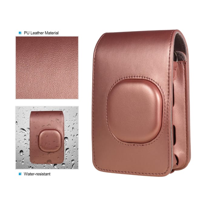 Compacte instant cameratas van PU-leer met schouderband, compatibel met Fujifilm Fuji