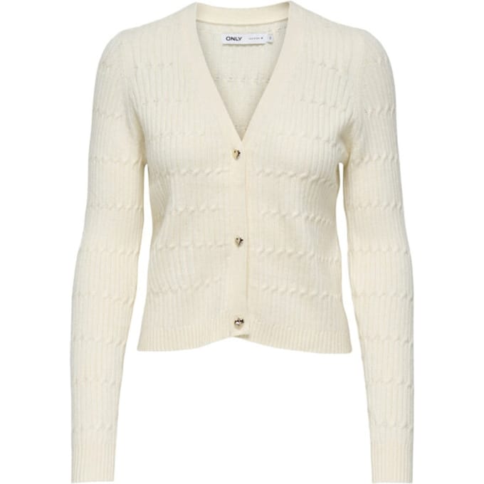 Only onlkatia ls cable v-neck cardi knt 15310902 whitecap gray